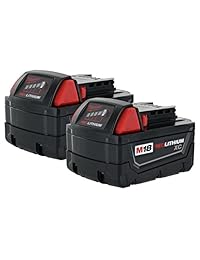 48-11-1828 Batería para herramientas inalámbrica, de iones de litio, 18V M18 XC RED LITHIUM de Milwaukee (paquete de 2)