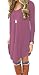 DEARCASE Women's Irregular Hem Long Sleeve Casual T-Shirt Flowy Short Dress Mauve M