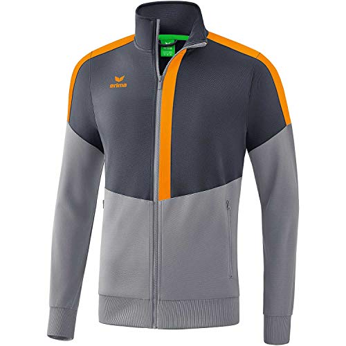 Erima Squad Veste d'entraînement Mixte Enfant, Slate Grey/Monument Grey/New Orange, FR : XS (Taille Fabricant : 164)