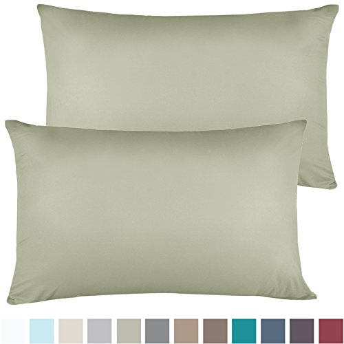Empyrean Bedding Soft Pillow Cases - Double Brushed Microfiber Hypoallergenic Pillow Covers - Premium Bed Pillow Cases - Luxury Hotel Pillowcases - King Size, Set of 4 - Sage