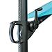 C-Hopetree 10' Offset Hanging Cantilever Market Umbrella with Solar LED Lights and Tilt for Outdoor Balcony Outside Patio, Aqua Blue