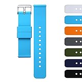 AZLAND Quick Release Silicone Replacement Wrist Watch Bands Straps for Mens Womens Blue 18mm 20mm 22mm