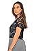 401148-Blk-L Just Love Bolero Shrug / Women Cardigan,Black Paisley Crochet,Large,Black Paisley Crochet,Large