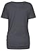 CEU Women's Short Sleeve Casual Tunic Buttons Decor Crew Neck T-Shirt Black Grey XL