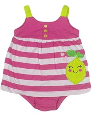 Girls Peach Checker with Flowers Romper (24 Months)