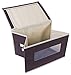 Juvale Storage Bins - 3-Pack Foldable Storage Cubes, Decorative Fabric Storage Bins with Lids and Clear Windows, Household Organization, Closet, Office Supplies, Brown, 16.25 x 12 x 10 Inches
