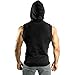 Ouber Men's Letter Printed Sleeveless Athletic Zipper Hoodie Gym Lifting Workout Tops