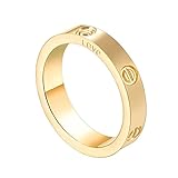 Z.RACLE 4mm Love Rings Women Screw Design Best Gifts Love Gold