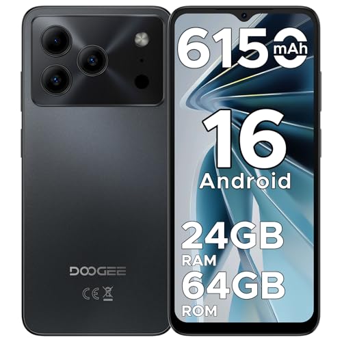 DOOGEESmart Note56 Android 16 Telefono Movil Libres, 6150mAh 24GB+ 64GB/2TB Smartphone, Octa Core Telefonos Moviles HD+ 6,56", Cámara 8MP Teléfono Móvil, Gemini AI/Dual SIM/Face ID/GPS/OTG/Widevine L1