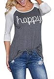 Generic Women Letter Printed Contrast Color Tops T Shirts Blouse