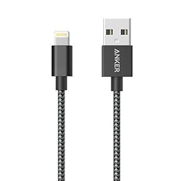 Anker 3ft Nylon Braided USB Cable with Lightning Connector [Apple MFi Certified] for iPhone X / 8 / 8 Plus / 7 / 7 plus / SE / 6 / 6 Plus/ 6s, iPad Air 2, iPad Pro and More (Space Gray)