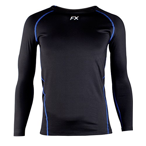 FITEXTREME Mens MAXHEAT Soft Fleece Long Johns Thermal Underwear Top Black L