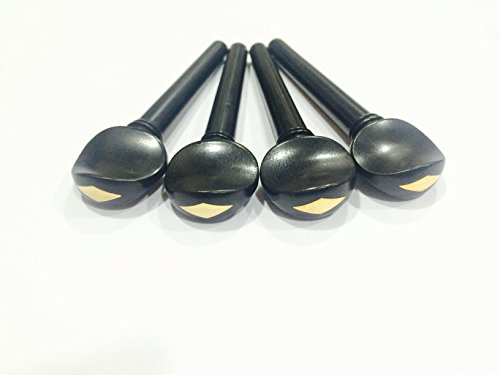 Set of 4 Indian Ebonywood Pegs for Violin & Viola - Gold Grade - Thumbnail 6