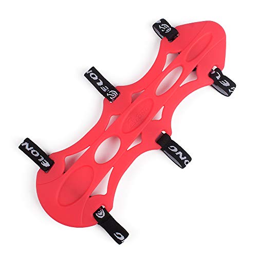 SHENG-RUI 8.5" Armguard Forearm Protective Soft Rubber Adjustable Shooting Archery Bow Range with 3-Strap Buckles(Red)