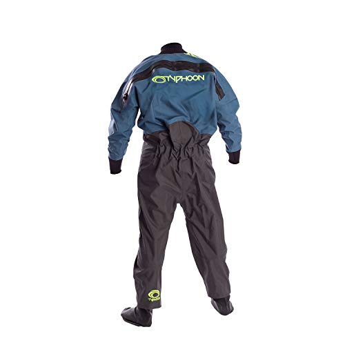 Typhoon Kids Youth Junior Rookie Drysuit Dry Suit Neoprene Seals Grey/Teal. Breathable