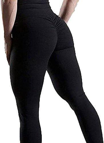 ROSUN Women's High Waisted Bottom Scrunch Yoga Leggings Push up Butt Lift Stretchy Trousers Workout Black#1 S