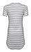 FUNOC® Women Summer Beach Dress Party Short Sleeve Stripe Blouse Mini Sundress, BLK/WHT, Med
