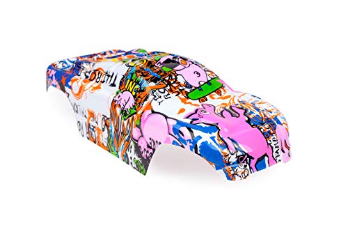 Compatible Custom Body Graffiti Pink Pig Style Replacement for 1/10 Scale RC Car or Truck (Truck not Included) R-PIG-01
