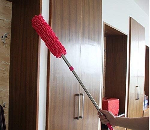 IVAAN� By Familykart Multipurpose Microfiber Cleaning Duster with Extendable Telescopic Wall Hanging Handle, 69 oz, Multicolour