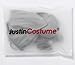 JustinCostume Bunny Cosplay Set Ears Tail Bowtie Paws Hair Tie, Gray