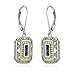 Newshe Gemstone Created Blue Sapphire Dangle Drop Earrings for Women 925 Sterling Silver White AAA Cz
