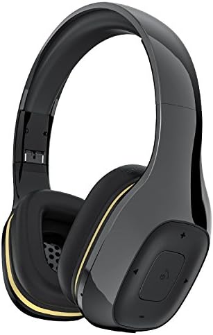 Bluetooth Headphones Over Ear, Hi-Fi Stereo Wireless Headset with Microphone, Foldable, Soft Memory-Protein Earmuffs, Wired Mode for PC/ Cell Phones/ TV (550-Black)