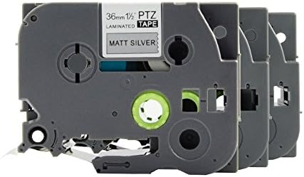 PUTY 3-Pack 36mm 3/2" Compatible Laminated Label Tape TZ TZe-M961 TZe M961 Black on Matt Silver Cartridge Cassette Ribbon for Brother P-Touch Printer Label Maker PT-P900W PT-9200PC PT-9700PC 8m