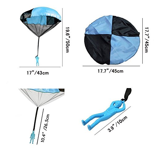 VintageBee 4PCS Set Tangle Parachute Figures Hand Throw Soliders Parachute Toss It Up and Watch Landing Square Outdoor Children's Flying Toys