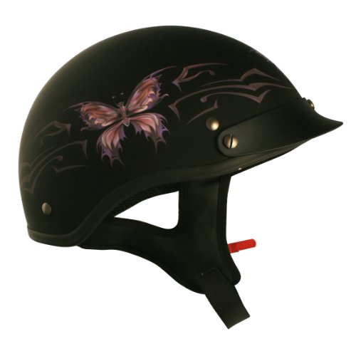 Vcan v531 intricate butterfly flat black medium half he…
