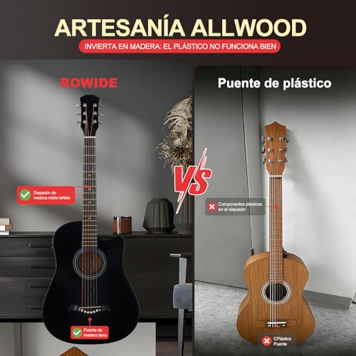 38 inch Electroacústica Guitarra Folk Para Diestros Regalos De Cumpleaños/Regalos De Navidad Con Equalizador, Afinadores, Correas,Cuerdas Para Instrumentos,Plumillas, Abrazadera Triangular Etc.