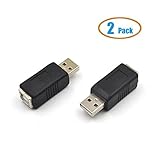 Electop 2 Pack USB 2.0 A Male to USB B Print Female Adapter Converter