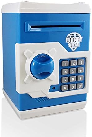 Adornlife Atm Piggy Bank Money Box Coin Bank Electronic Password Money Saving Box For Children Birthday, (Blue/ White)