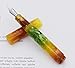 Lanxivi Wanwu Fountain Pen Fude Bent Nib and Glass Dip Pen Rainbow Illusion Celluloid Autumn Leaf Pocket Pen Calligraphy Set