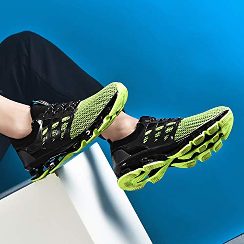 Couple Outdoor Shoes Mesh Breathable Wear Running Shoes Mens and Womens Wild Sneakers Shoes(Green,43)
