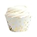 Andaz Press Gold Foil Polka Dot Cupcake Wrappers, 24-Pack, Shiny Metallic Colored Wedding Birthday Baby Shower Party Supplies Decorations