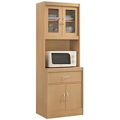 Pemberly Row Kitchen Cabinet in Beech for Storage and Organization