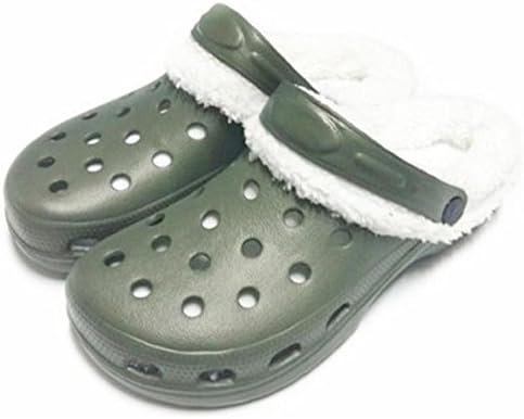 Men's Fleece Sherpa Lined Clogs (Khaki) (12)
