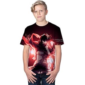 Attack on Titan T-shirt Warme korte mouwen T-shirt Top losse losse casual korte mouw top kinderen normale fit korte mouw…