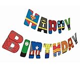 Gyzone Superhero Birthday Garland Banner Supplies for Kids and Adults Birthday Party Decorations Party Supplies (Superhero)