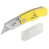 DOWELL Retractable Utility Knife,Multifunction Box Cutter,Portable Anti Slip Rubber Handle and Extra Blades(5PCS) Perfect for Cutting Paper, Carpet, Rope and More