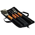 Picnic at Ascot 3 Piece BBQ Tool Set with Wood handles and Carry Case