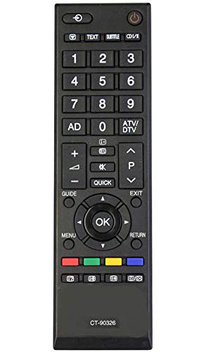 VINABTY CT-90326 Replacement Remote Control Compatible with TOSHIBA 19AV615DB 19AV615DG 19AV616DB 22AV603PG 22AV605PB 22AV605PG 22AV605PR 22AV606PG 22AV606PR 22AV615DG 22AV616DB 26AV603PR 26AV605PB