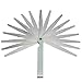 Foxnovo High-precise 0.02mm to 1.00mm 17 Blades Thickness Gap Stainless Steel Metric Filler Feeler Gauge Measuring Tool (Silver)