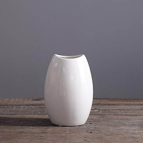 Sk Stuido Great Contemporary Tall Floor Type Design European Matte Decorator Favor Memorial Porcelain High Livig Room Flowers Ceramic Vase (M, White)