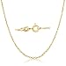 18K Gold over Sterling Silver 1mm Cable Chain Necklace