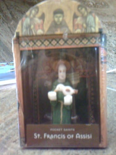 ST. FRANCIS OF ASSISI Pocket Saints MINITURE FIGURINE, BOOKLET, HOLY CARD IN GALLERY BOX