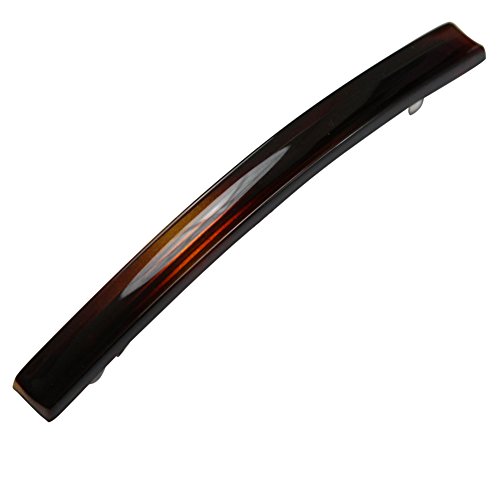 Parcelona French 4 Inches Long and Thin Celluloid Tortoise Shell Hair Clip Barrette