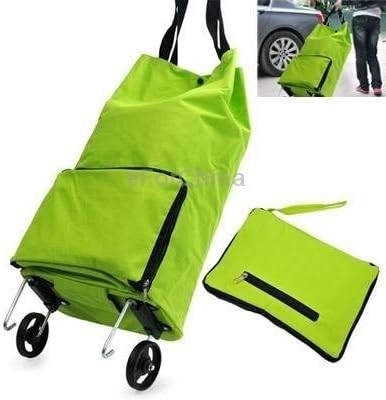 Conava Lightweight Shopping Trolley Wheel Folding Travel Luggage Bag (Black)