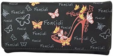 Lisingtool Women Butterfly High Heels Pattern Coin Purse Long Wallet Handbag