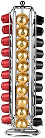 Dreamilan Nespresso Capsules Holder, Holds 40 Coffee Pods ( Not Included ), 360-Degree Rotation, Coffee Capsules Pods Casourel Rack Stand
